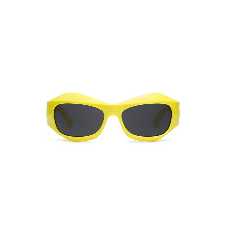 Yellow Sunglasses Wrap Around Futuristic Sunglasses